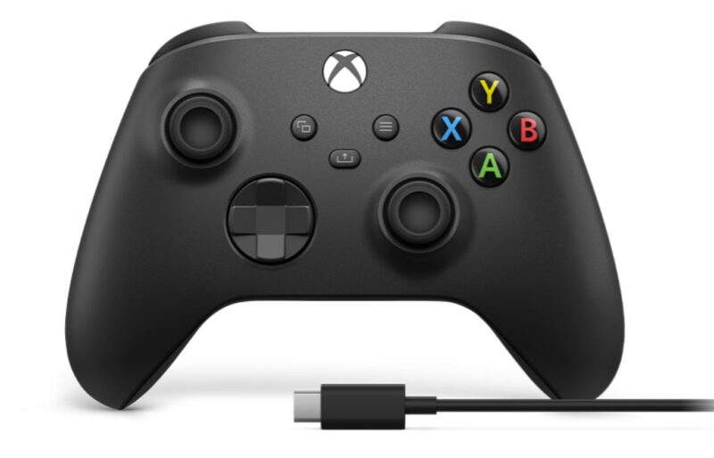 JOYSTICK WIRELESS MICROSOFT XBOX BLACK CARBON + CABLE USB (1V8-00016)